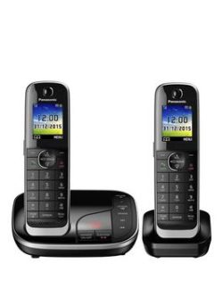 Panasonic Kx-Tgj322Eb Twin Cordless Telephone With Answering Machine - Black